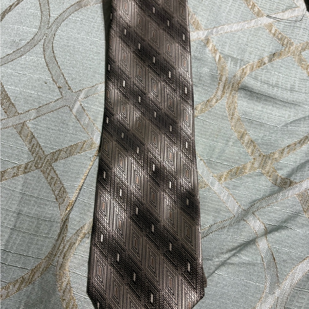 Pierre Cardin Geometric Black and Gray Tie